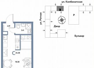 Продажа квартиры студии, 24.4 м2, Екатеринбург, Ленинский район