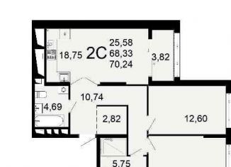 Продается двухкомнатная квартира, 70.2 м2, Рязань, Льговская улица, 8