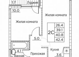 Продам 2-ком. квартиру, 42.4 м2, Владивосток, улица Расула Гамзатова, 7к3