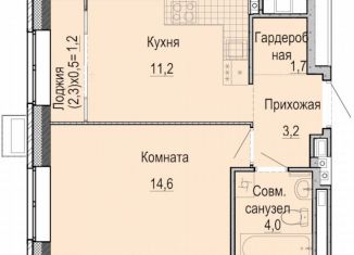Продажа 1-комнатной квартиры, 34.7 м2, Удмуртия, ЖК Умные кварталы А14, 94к5