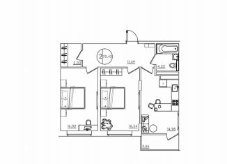 2-ком. квартира на продажу, 70.4 м2, Ростов-на-Дону, Усадебная улица, 2А, ЖК Берёзовая роща