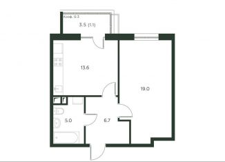 Двухкомнатная квартира на продажу, 45.4 м2, деревня Лобаново