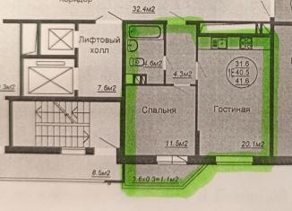 Продаю 1-комнатную квартиру, 41 м2, Краснодар, Тополиная улица, 46к2, ЖК Любимый Дом