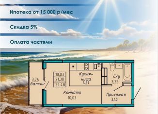 Продам квартиру студию, 22.5 м2, Судак, улица Айвазовского, 4/1