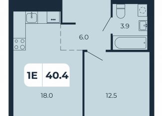 Продам однокомнатную квартиру, 40.4 м2, поселок Верхнетемерницкий, Орбитальная улица, 16К