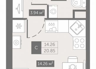 Продаю квартиру студию, 21.3 м2, Санкт-Петербург, метро Елизаровская, Архивная улица, 3к1