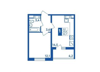 Продам 1-комнатную квартиру, 35.7 м2, Республика Башкортостан