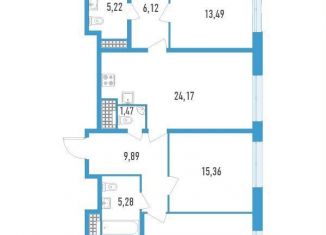 Трехкомнатная квартира на продажу, 104.7 м2, Санкт-Петербург, улица Типанова, 22, улица Типанова