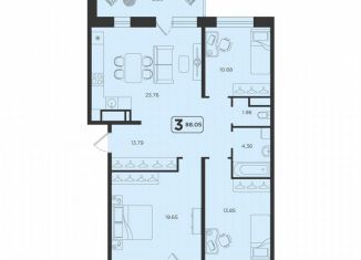 Продажа 3-ком. квартиры, 88.1 м2, Тюмень, ЖК Горизонт