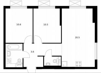 Продаю 2-ком. квартиру, 54.3 м2, Котельники