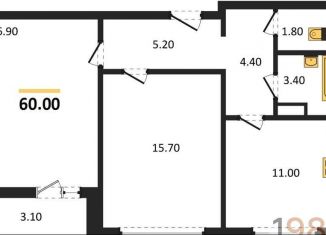 Продажа двухкомнатной квартиры, 60 м2, Воронеж, Ленинградская улица, 17
