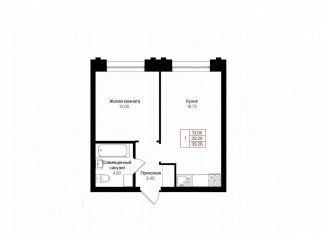 Продается однокомнатная квартира, 39.3 м2, Казань