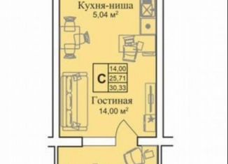 Продаю квартиру студию, 30.3 м2, поселок городского типа Заозерное, улица Аллея Дружбы, 20