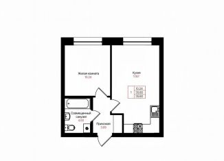 Однокомнатная квартира на продажу, 35.6 м2, Казань