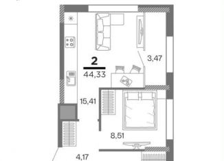 Продаю 2-ком. квартиру, 42.6 м2, Молодёжненское сельское поселение, Московское шоссе, 11