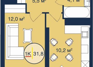 Продажа 1-ком. квартиры, 31.8 м2, Тюмень, Таёжная улица, 2