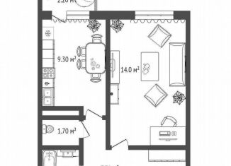 Продаю однокомнатную квартиру, 35.2 м2, Тюмень
