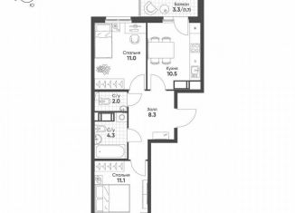Продам двухкомнатную квартиру, 48.9 м2, посёлок Шушары