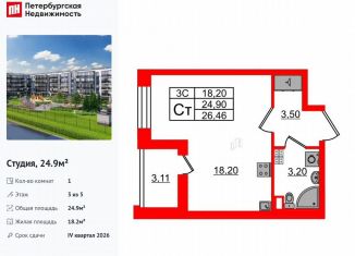 Продается квартира студия, 24.9 м2, Санкт-Петербург