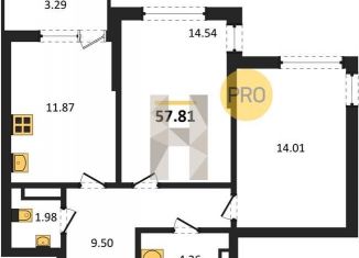 2-ком. квартира на продажу, 58 м2, Воронеж
