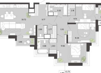 Продажа трехкомнатной квартиры, 118.1 м2, Тула, Советский территориальный округ