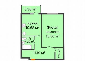 1-ком. квартира на продажу, 49.3 м2, Воронеж, переулок Здоровья, 90Г/1к1