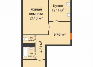 Продается двухкомнатная квартира, 69.8 м2, Воронеж, переулок Здоровья, 90Г/1к2