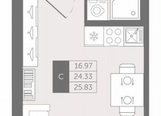 Продается квартира студия, 25.8 м2, деревня Новое Девяткино