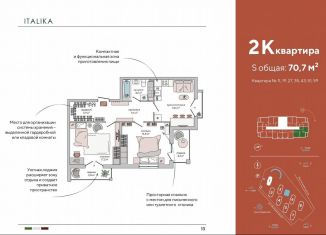 Продажа 2-ком. квартиры, 70.7 м2, Судак