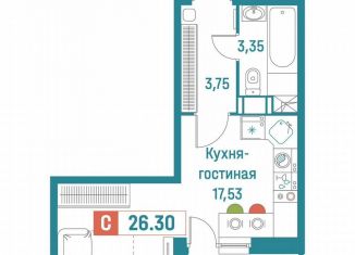 Продам квартиру студию, 26.3 м2, Мурино, ЖК Графика