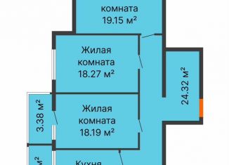Продается 3-ком. квартира, 99.7 м2, Воронеж, переулок Здоровья, 90Г/1к1