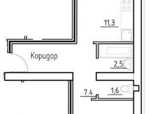 3-комнатная квартира на продажу, 76.8 м2, Калуга, улица Бориса Литвинчука, 9, Ленинский округ
