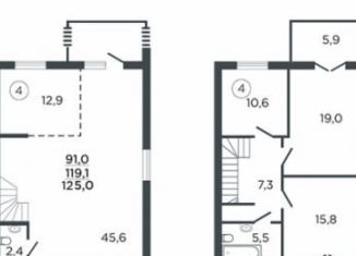 Продаю 3-комнатную квартиру, 125.1 м2, село Ленино, Рудничная улица