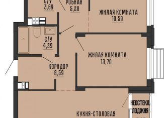 Продам 2-комнатную квартиру, 69.2 м2, Екатеринбург, Нагорная улица, 12, ЖК Высота