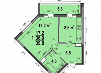 Продаю однокомнатную квартиру, 39.8 м2, Владимирская область