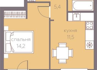 Продам 1-комнатную квартиру, 36.3 м2, Пермь, ЖК Погода, Серебристая улица, 16