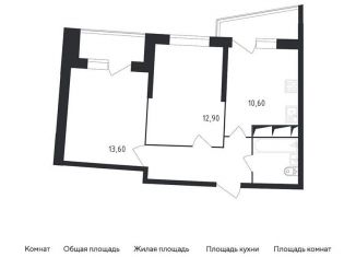 Продам 2-ком. квартиру, 50.4 м2, Санкт-Петербург, жилой комплекс Малая Охта, 3, метро Ладожская