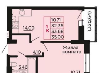 Однокомнатная квартира на продажу, 33.7 м2, Ростовская область