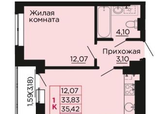 Продаю 1-комнатную квартиру, 35.4 м2, Ростовская область