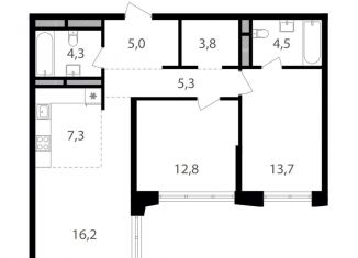 Продам трехкомнатную квартиру, 72.9 м2, Москва, 1-й Кирпичный переулок, 17А, район Соколиная Гора