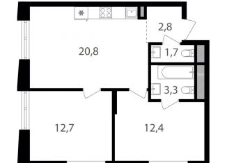 Продажа 2-комнатной квартиры, 53.7 м2, Москва, 1-й Кирпичный переулок, 17А, район Соколиная Гора