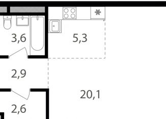 Продам квартиру студию, 34.5 м2, Москва, 1-й Кирпичный переулок, 17А, ВАО