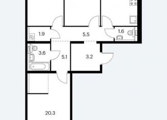 Продажа трехкомнатной квартиры, 83.2 м2, Балашиха, Реутовская улица, 5, ЖК Измайловский Лес