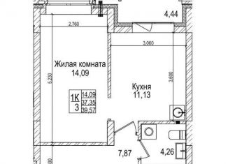 1-комнатная квартира на продажу, 40 м2, Новосибирск, Фабричная улица, с75, метро Площадь Гарина-Михайловского