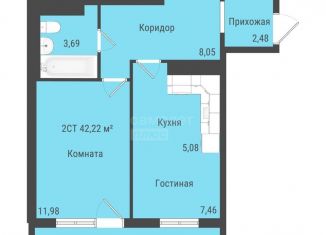 Продажа 1-комнатной квартиры, 42.2 м2, село Октябрьский, Пермская улица, 2