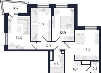 3-ком. квартира на продажу, 75 м2, Екатеринбург, метро Динамо, улица Азина, 3.1