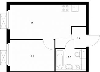 Продажа 1-комнатной квартиры, 32.1 м2, Котельники, ЖК Кузьминский Лес