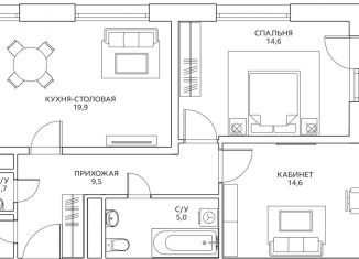 Продается 2-комнатная квартира, 68.8 м2, Москва, метро ЦСКА, улица Маргелова, 3к1