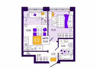 Продажа 1-комнатной квартиры, 33.5 м2, Тульская область