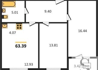 Продается двухкомнатная квартира, 63.4 м2, посёлок Элитный, Венская улица, 11